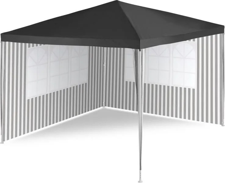 Namiot ogrodowy - antracyt, 3 x 3 m + 2 ściany boczne