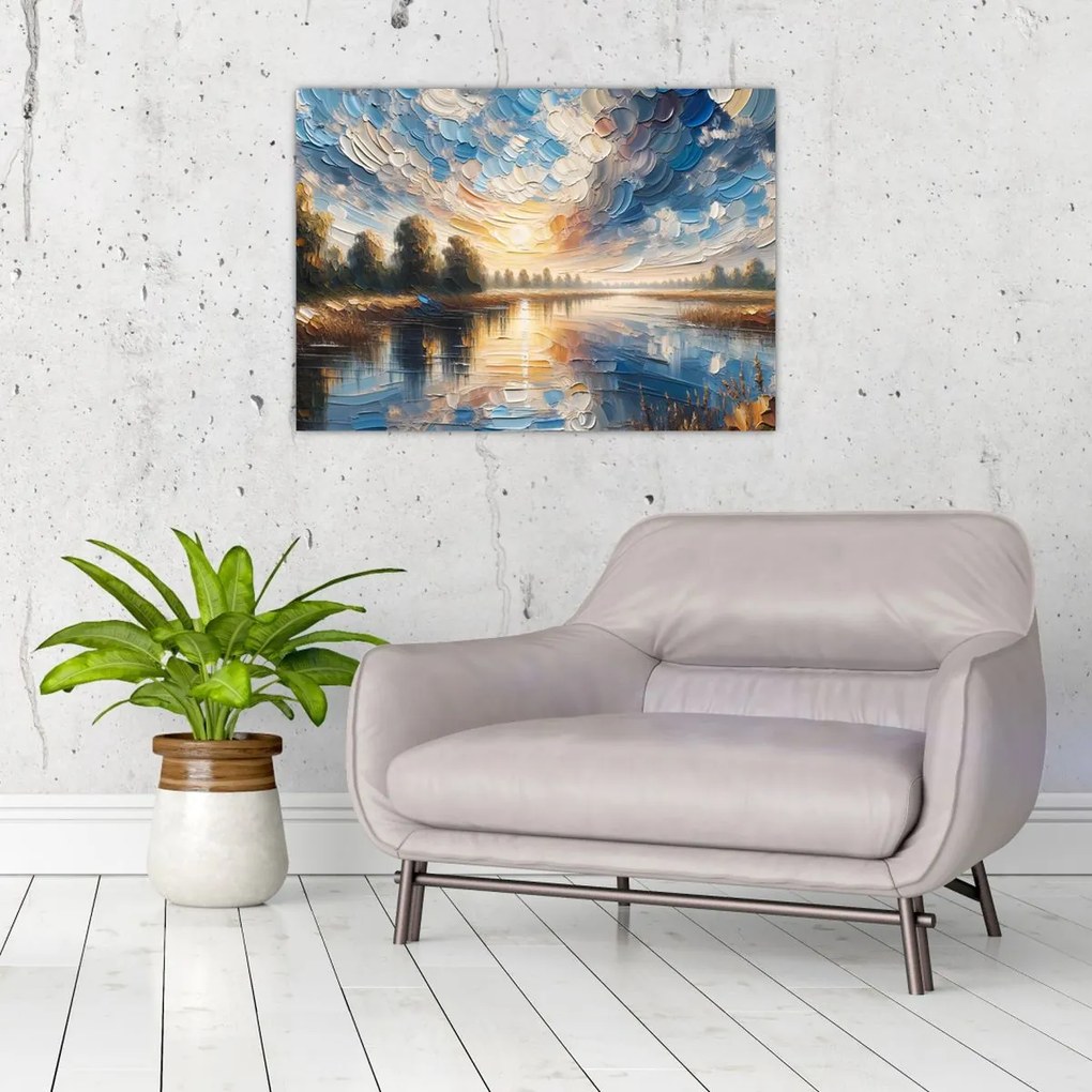 Obraz na szkle - Słońca nad wodą (70x50 cm)
