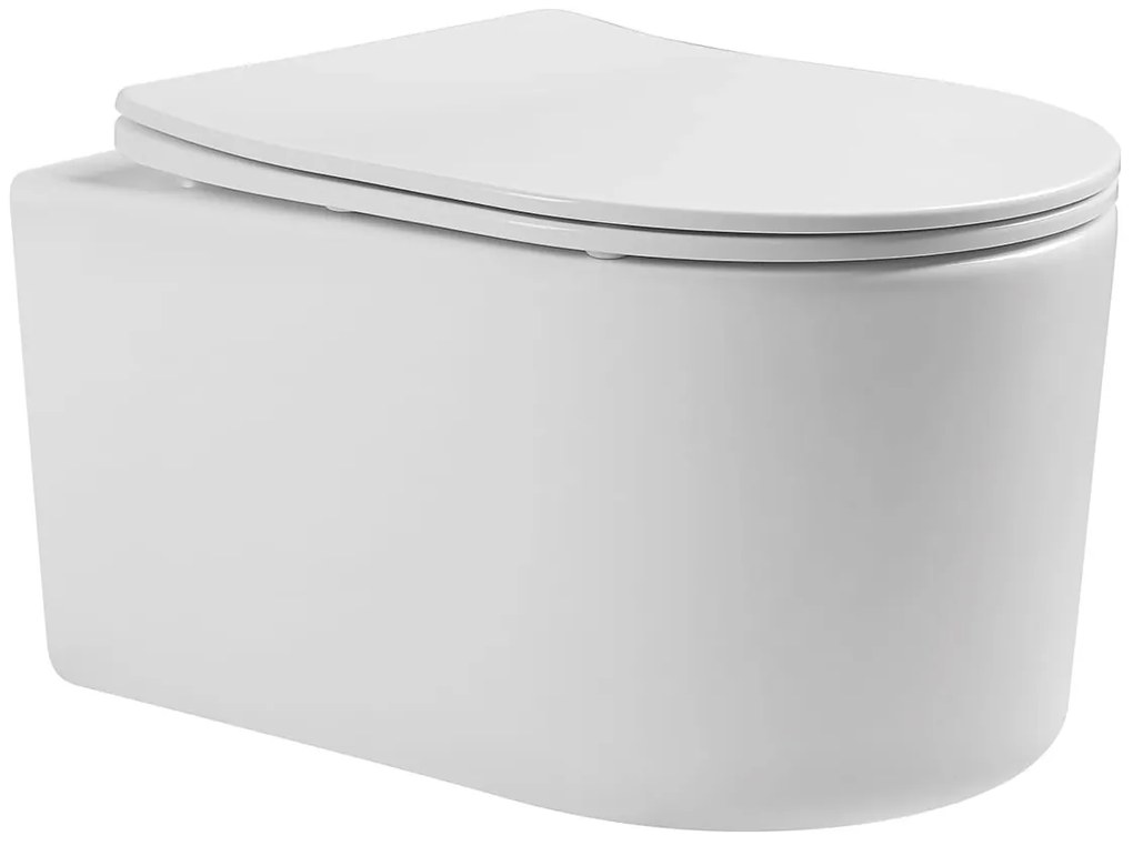 Miska WC wisząca bezkołnierzowa biała MAXIMA MINI z deską wolnoopadającą typu Slim