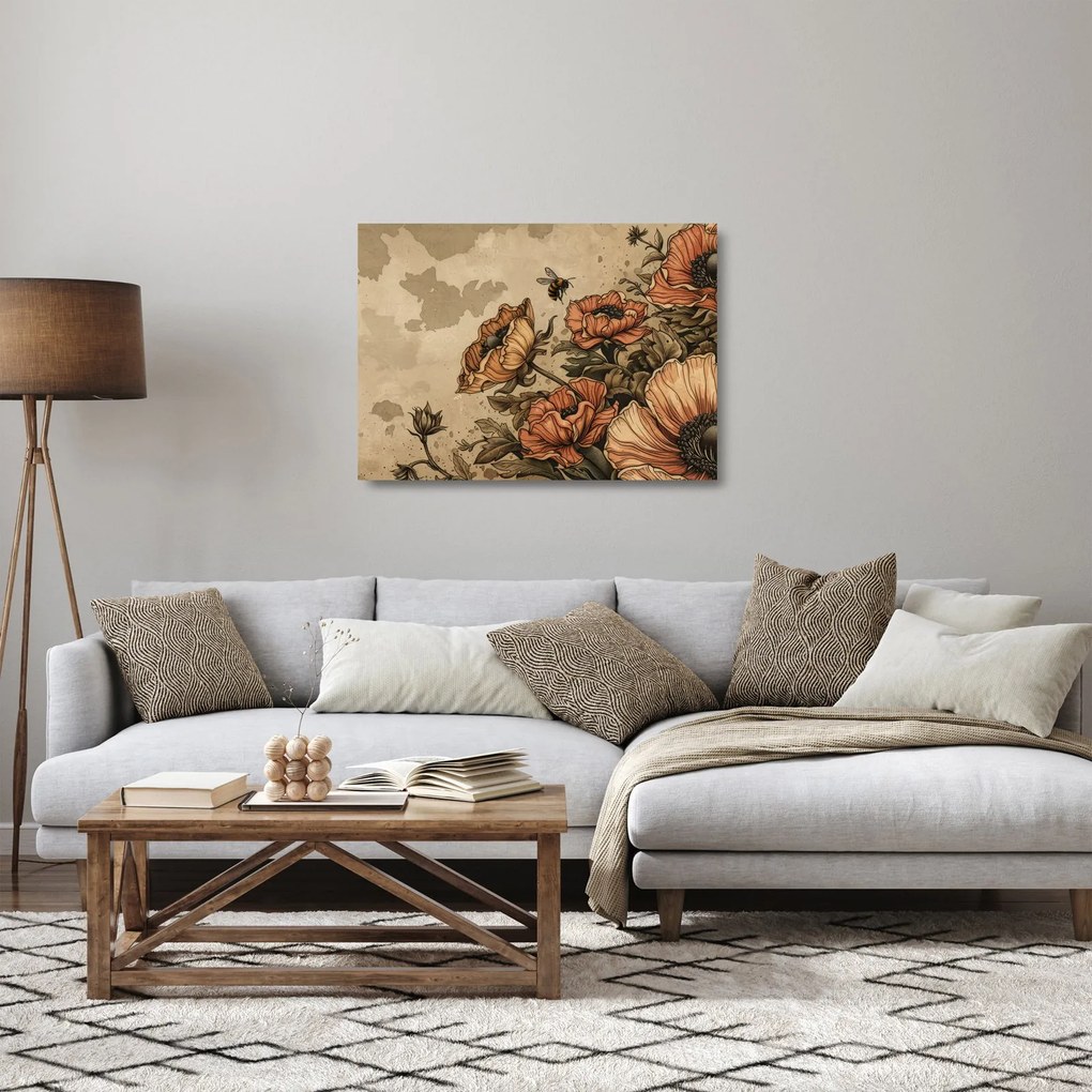 Obraz na szkle - Bee Meadow II. (70x50 cm)