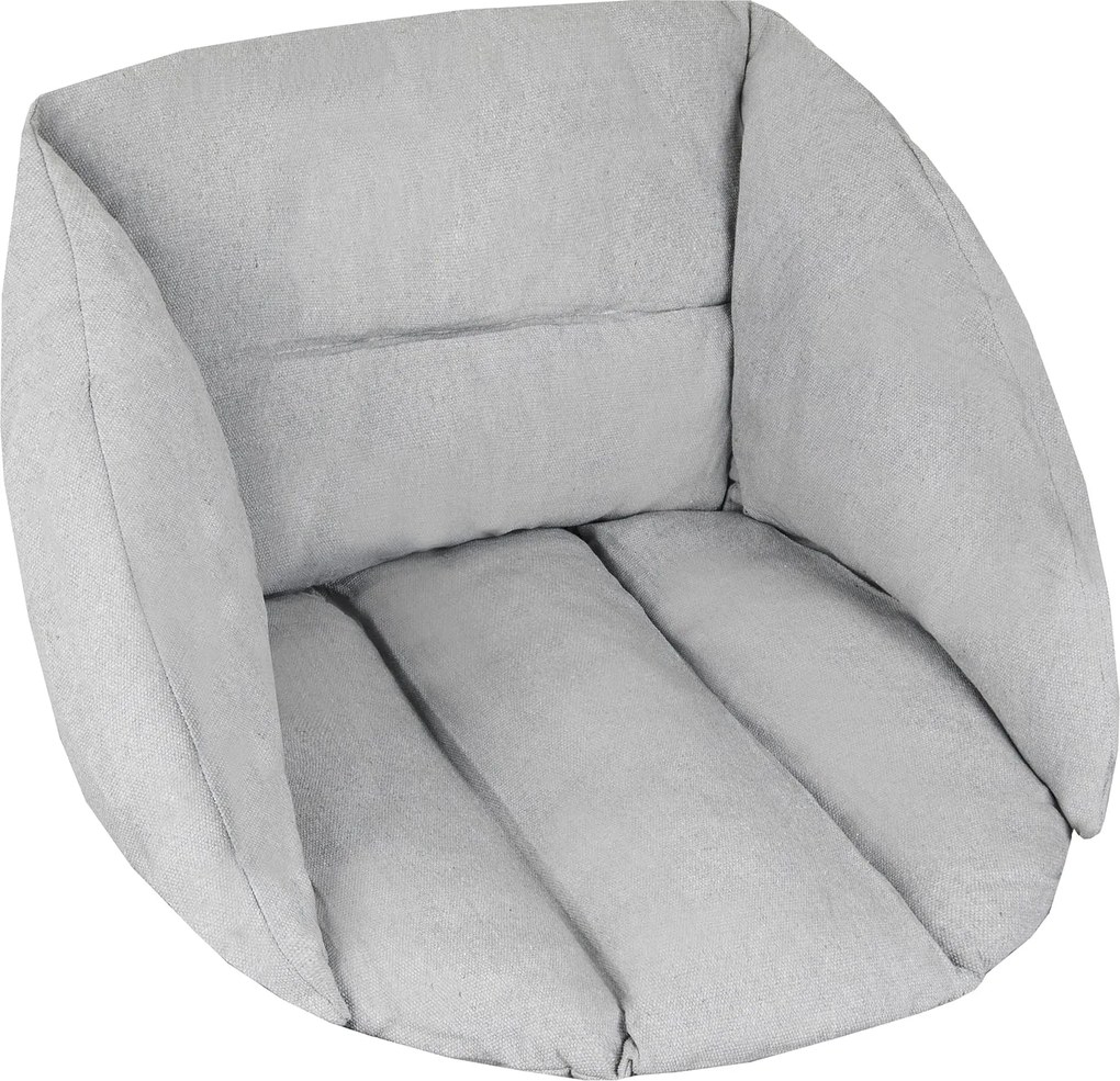 Szary wiszący fotel KOLUMBIA z poduszkami i szarym stojakiem