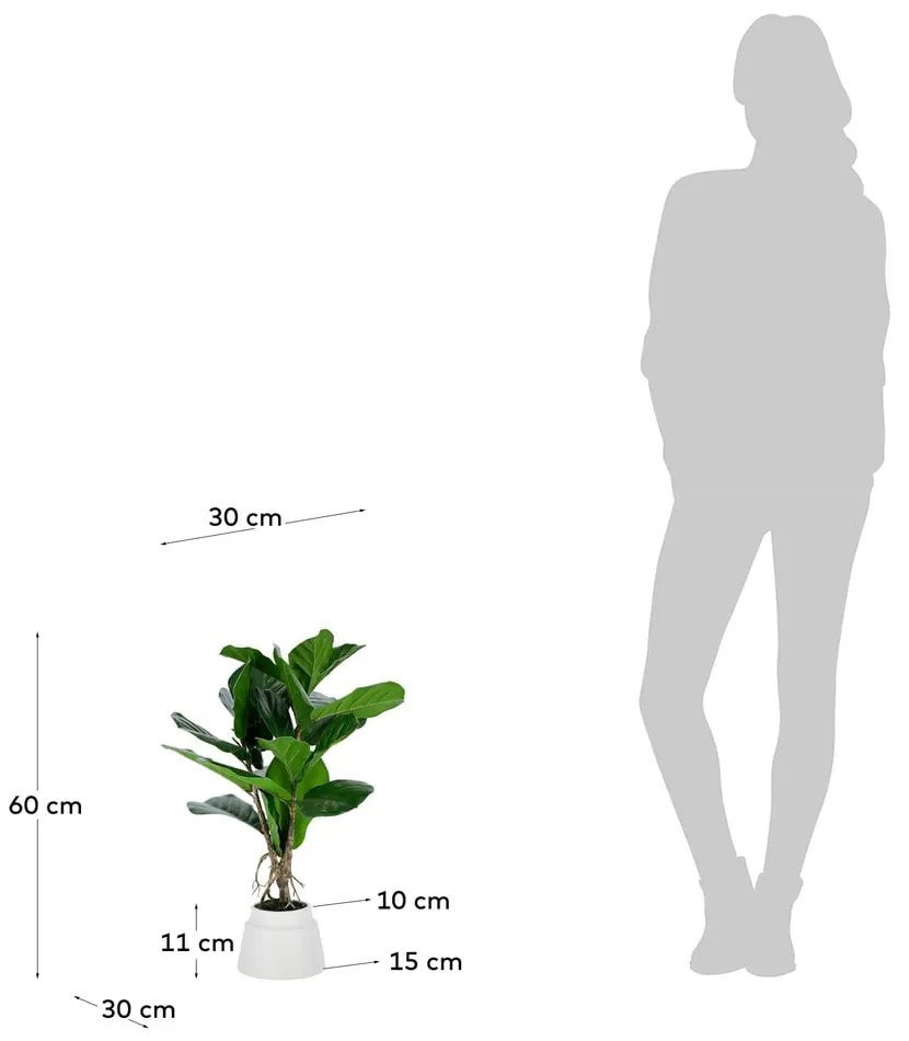 Sztuczny fikus (wysokość 60 cm) Lyrata – Kave Home