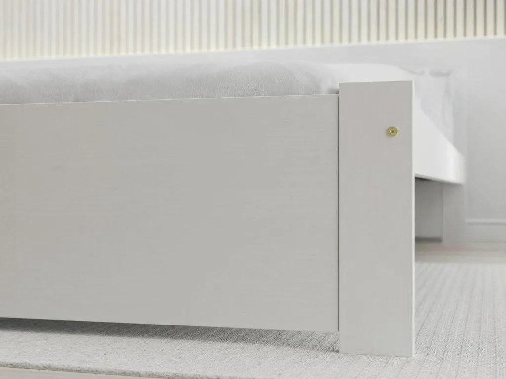 Łóżko IKAROS 80 x 200 cm, białe Stelaż: Ze stelażem listwowym rolowanym, Materac: Bez materaca