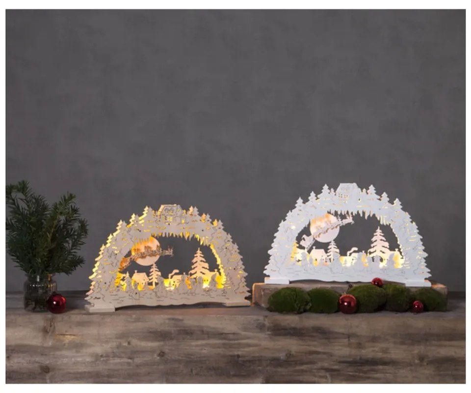 Biała dekoracja świetlna LED Star Trading Ulm, wys. 27 cm