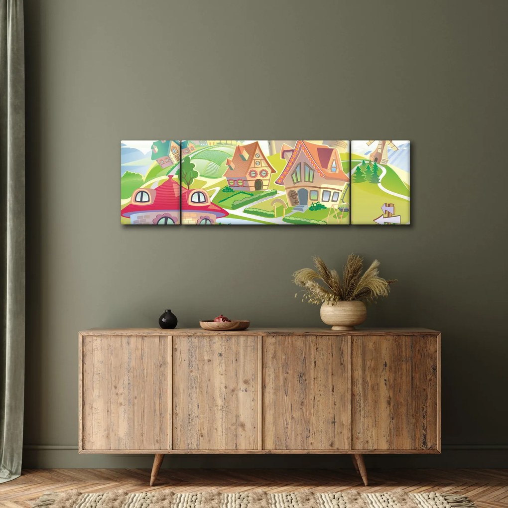 Obraz - Kolorowe miasteczko (170x50 cm)