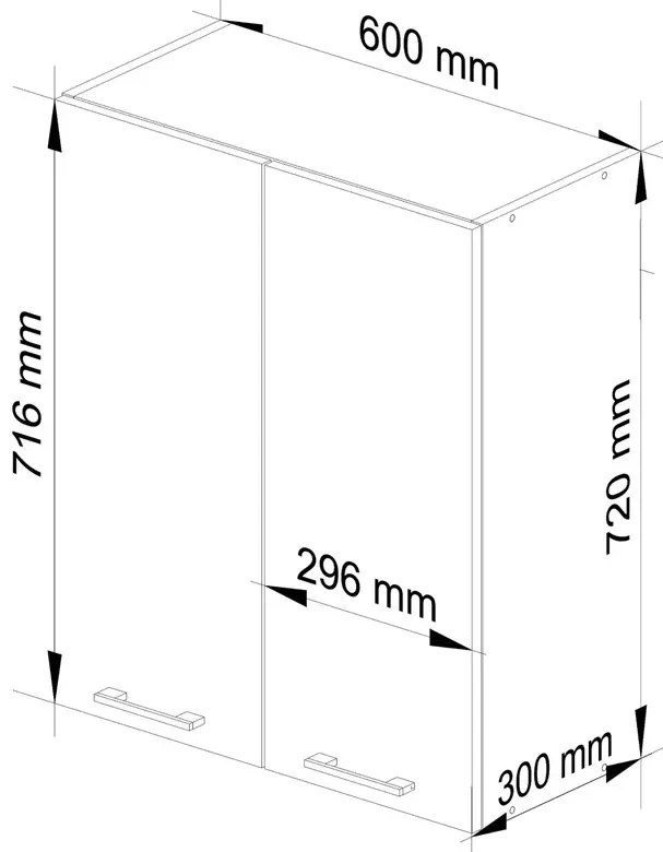 Szara górna szafka kuchenna L4-R59
