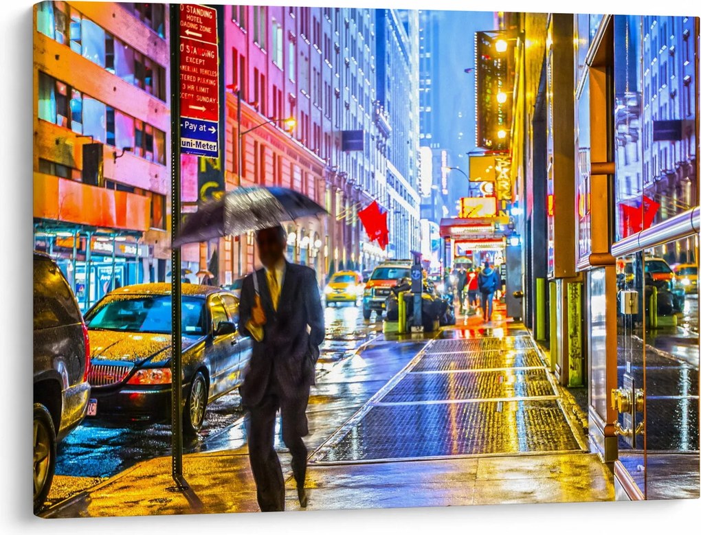 Obraz - Miasto w neonowym blasku (70x50 cm)