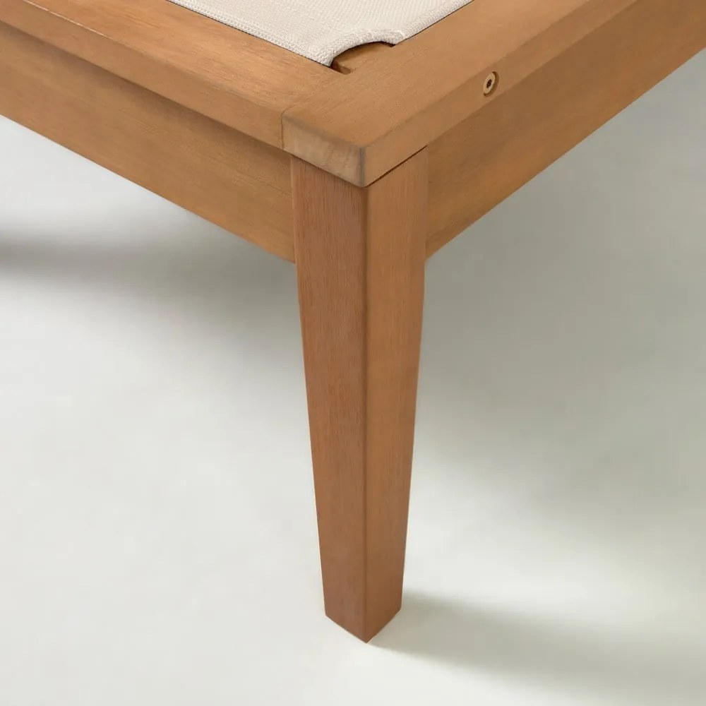 Beżowy drewniany regulowany leżak ogrodowy Caterin – Kave Home