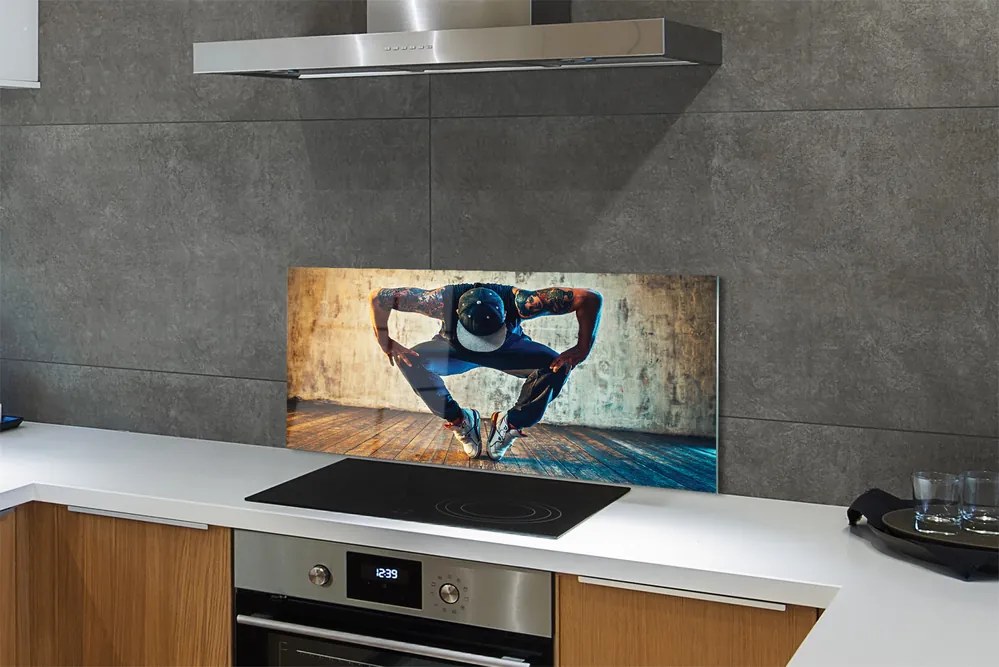 Panel szklany do Kuchni Tancerz Hip-Hop w Akcji