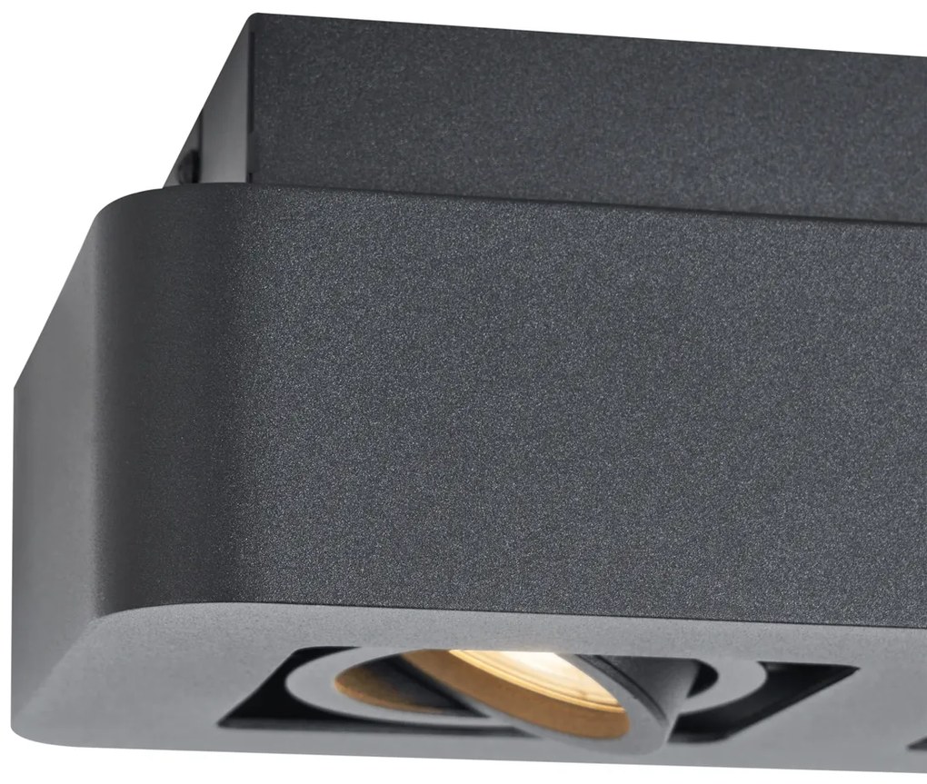 Zaokrąglony reflektor natynkowy czarny 2-punktowy obrotowy i przechylany - Dox