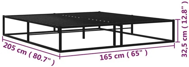 Czarne Metalowe Łóżko Niskie Stylu Loft 160X200 Cm Z5-A96