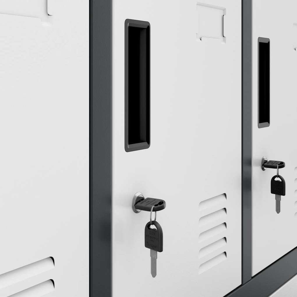 Szafa skrytkowa socjalna BHP antracytowo-biała: ROBERT, 1360 x 1720 x 450 mm