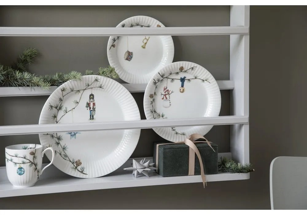 Biały porcelanowy talerz deserowy ze świątecznym motywem ø 19 cm Hammershøi Christmas – Kähler Design