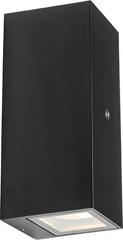 Kinkiet czarny 2-punktowy IP44 z czujnikiem zmierzchu - Baleno II