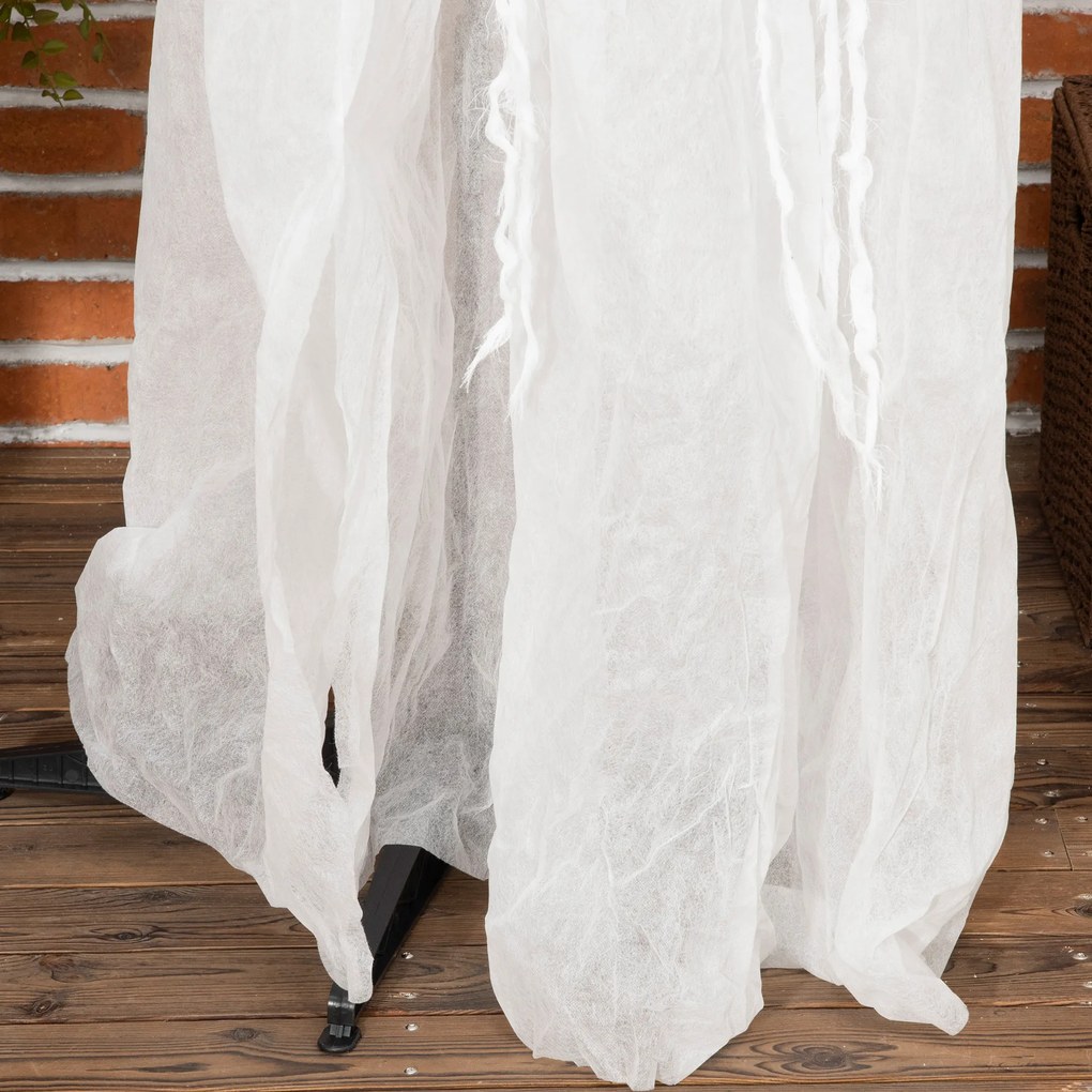 Outsunny 189 cm Biała czarownica z głową dyni, dekoracja halloweenowa na zewnątrz w naturalnej wielkości | Aosom PL
