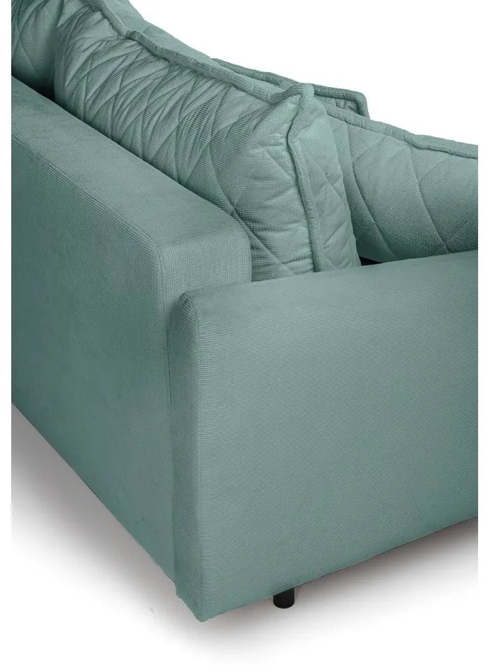 Turkusowa sztruksowa rozkładana/ze schowkiem sofa 215 cm Bjork – Bonami Selection