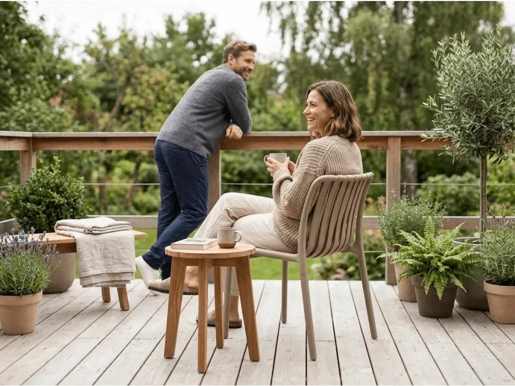 Plastikowe krzesło TREGO, beżowe