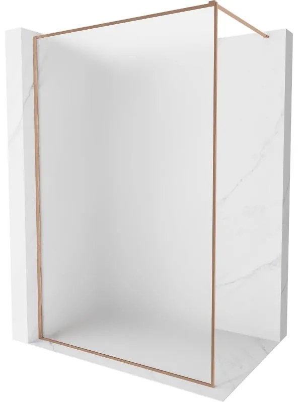 Mexen Kioto-F ścianka prysznicowa Walk-in z ramką 130 x 202 cm, szron 8 mm, miedź szczotkowana - 800-130-104-65-30