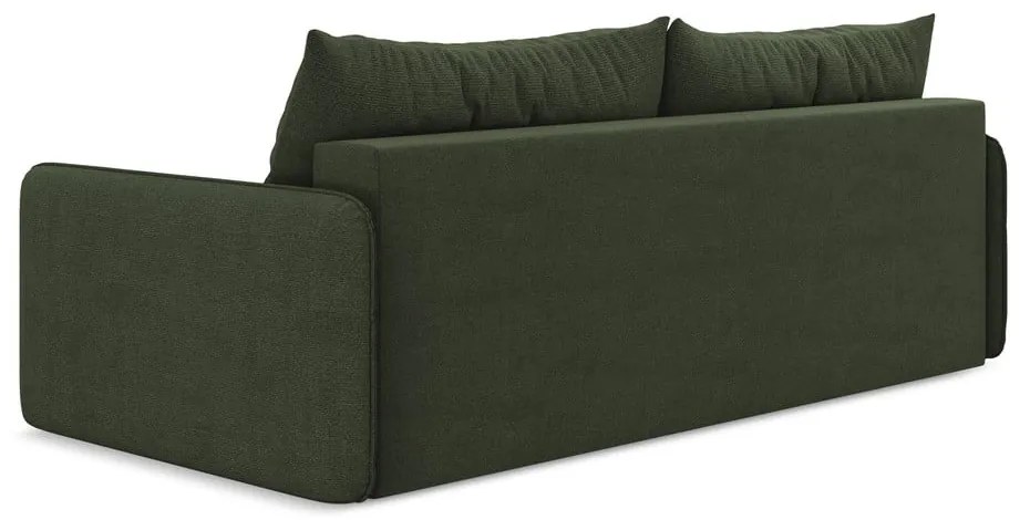 Zielona rozkładana/ze schowkiem sofa 216 cm Nanea – Makamii