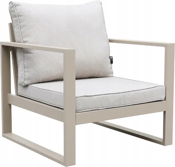 Beżowy zestaw mebli ogrodowych tarasowych 4 el. aluminiowych sofa, kanapa