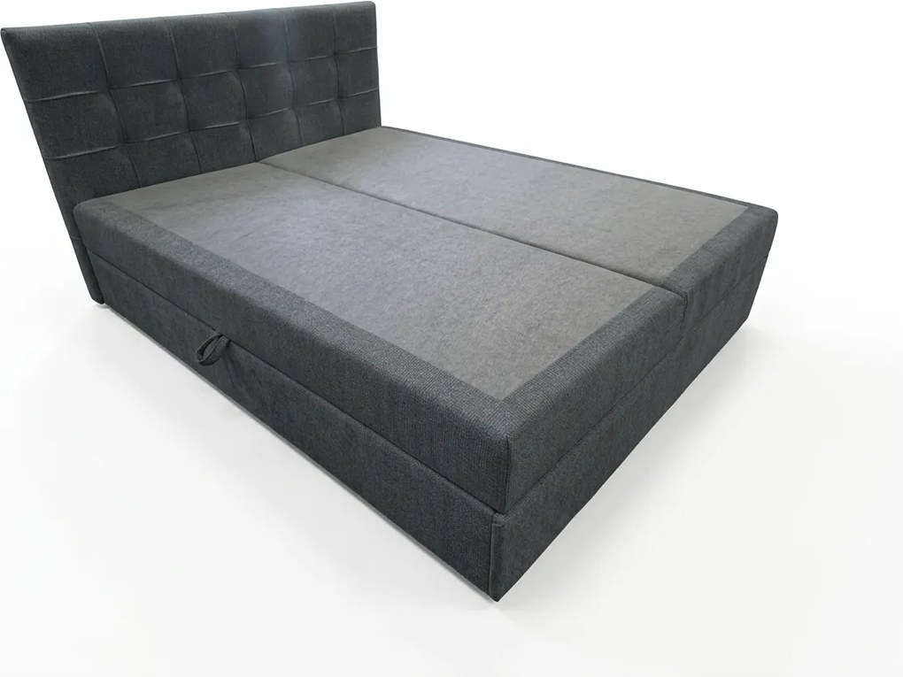 Łóżko tapicerowane boxspring DIRELIS VIBE 180x200 cm ciemnoszare Materac: Materac sprężynowy Bonell