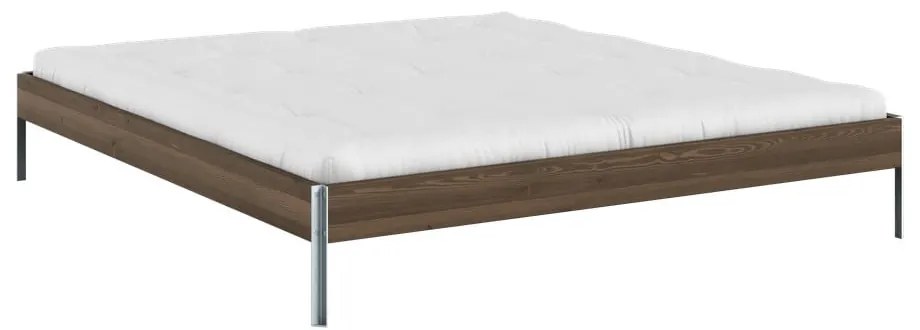 Brązowe łóżko dwuosobowe z litego drewna sosnowego ze stelażem 180x200 cm Core – Karup Design