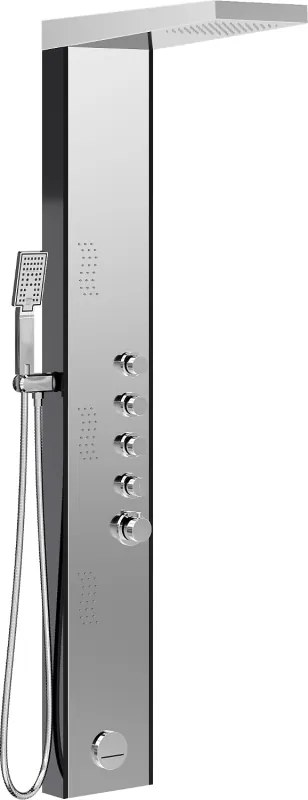 Mexen Damon panel prysznicowy z wylewką, chrom/czarny - 7623-04-17