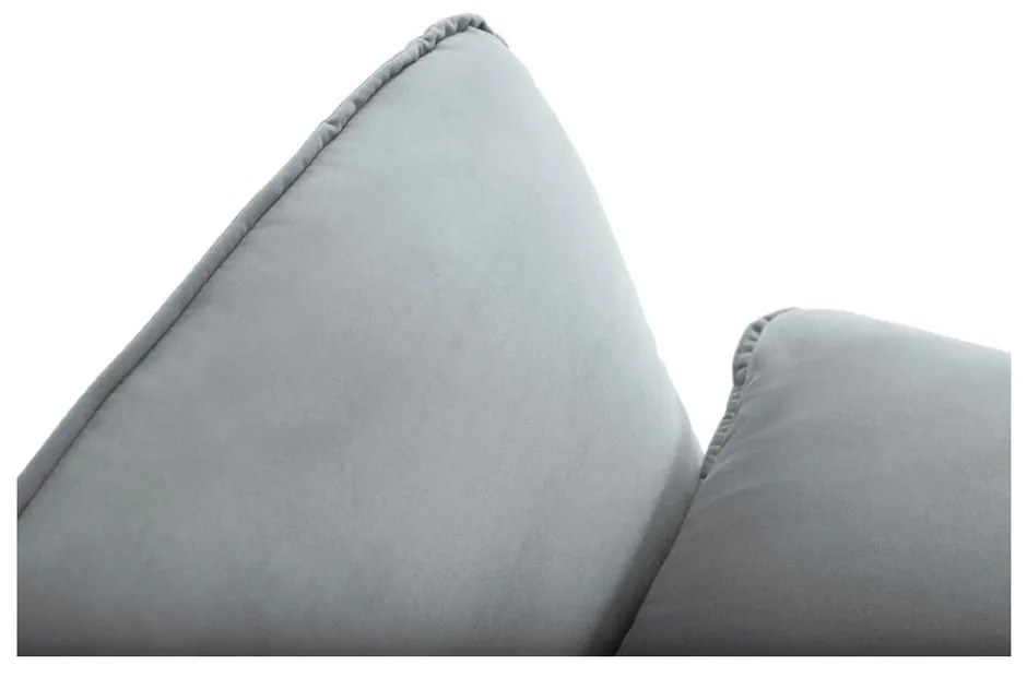 Jasnoszara narożna aksamitna sofa prawostronna Cosmopolitan Design Vienna