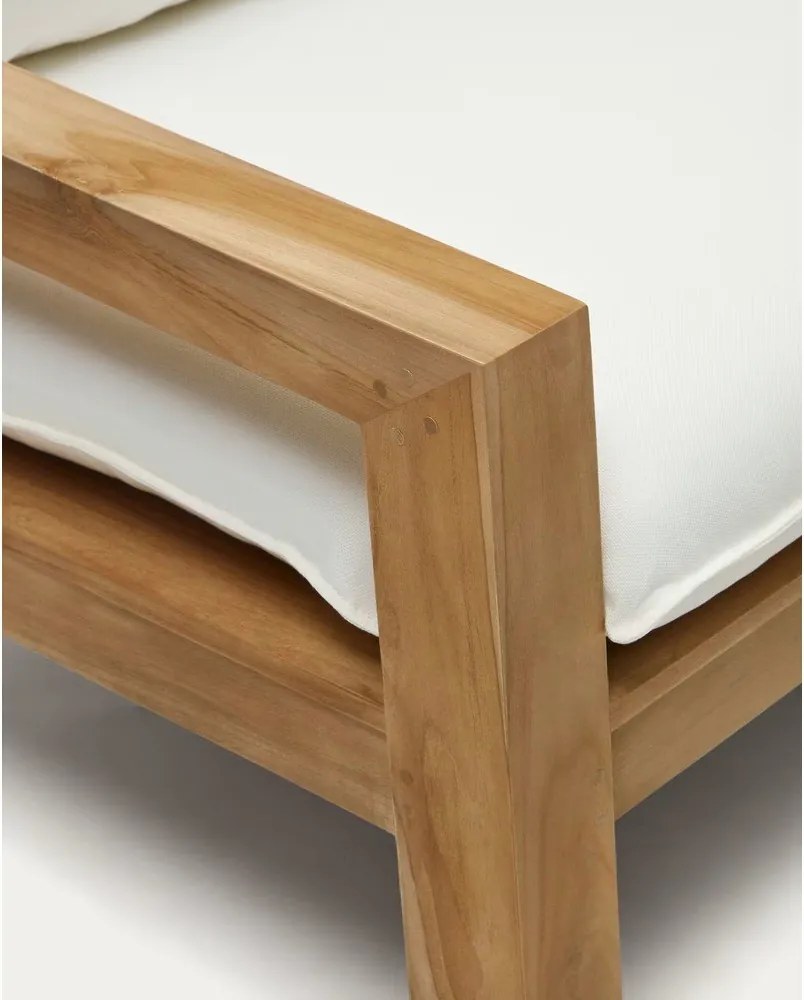 Biało-naturalna sofa ogrodowa z drewna tekowego Forcanera – Kave Home