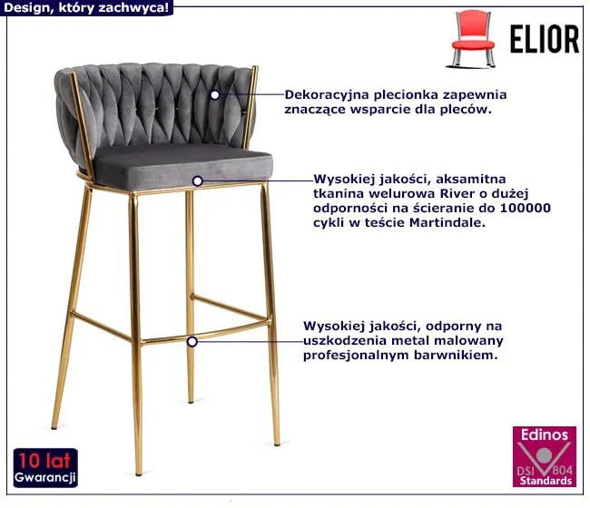 Szary welurowy hoker w stylu glamour - Cardi 3X