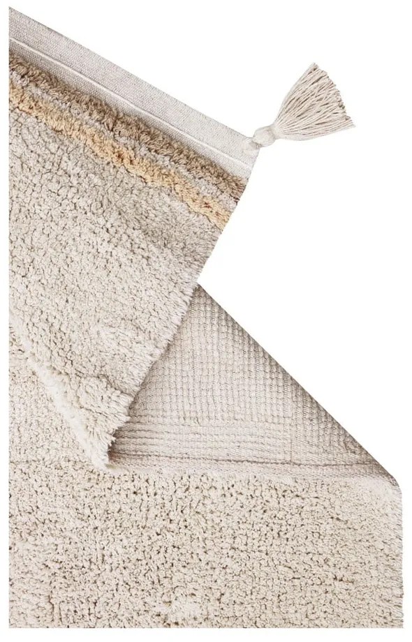 Kremowy bawełniany dywan tkany ręcznie odpowiedni do prania 120x160 cm Bloom Natural – Lorena Canals