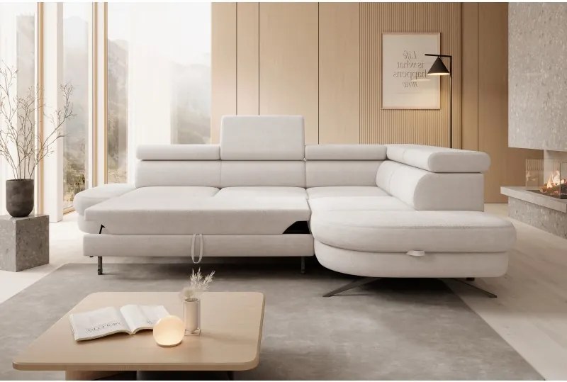 Narożnik OTIS L Prawostronny Regulowane Zagłówki wolnostojący tkanina AURORA 02 WERSAL