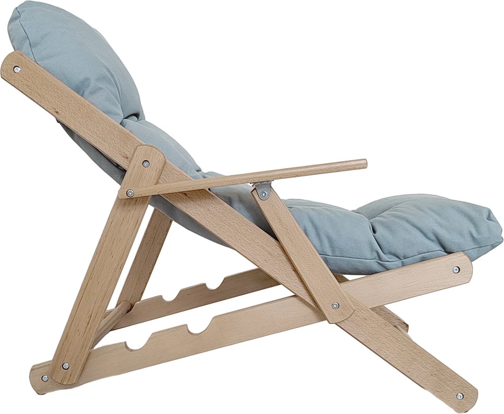 HOMCOM Fotel akcentowy, fotel relaksacyjny, regulowane oparcie, rama z drewna bukowego, do 120 kg, Jasnoszary