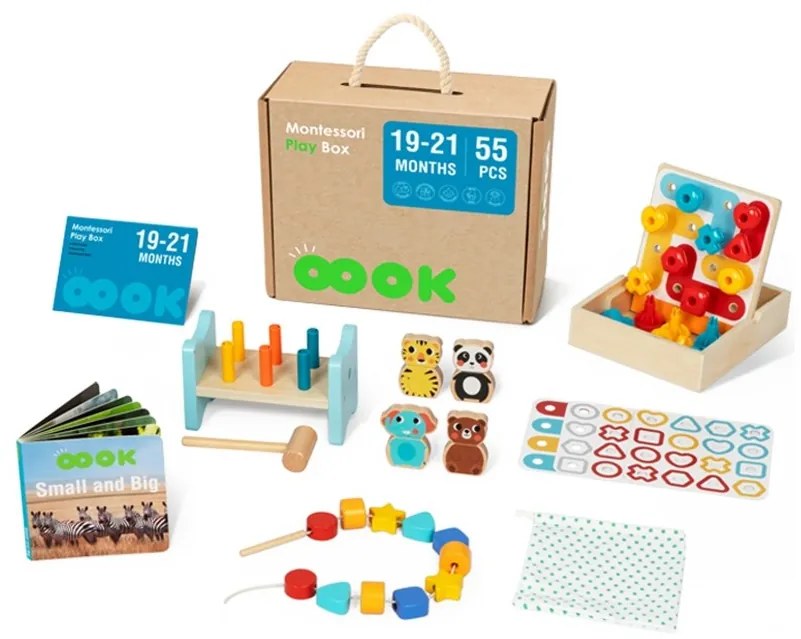 Tooky toy box pudełko xxl montessori edukacyjne 7w1 sensoryczne 19-21 mies.