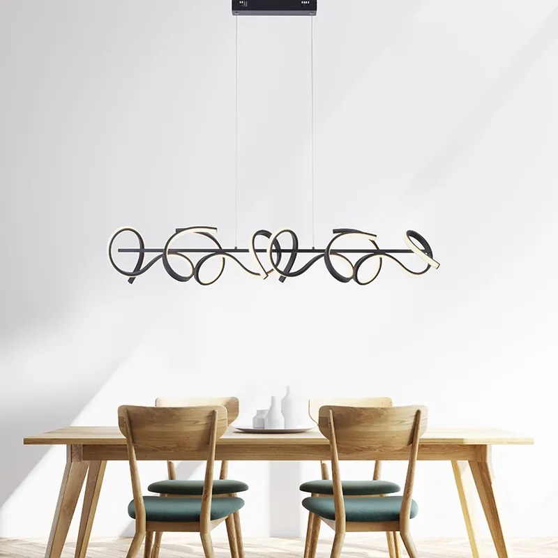 Designerska lampa wisząca czarna w komplecie z LED i ściemniaczem - KrisscrossDesignerski Oswietlenie wewnetrzne