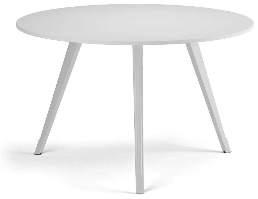 Stolik kawowy PRIMO ZEN, średnica 120 cm, biała podstawa, biały