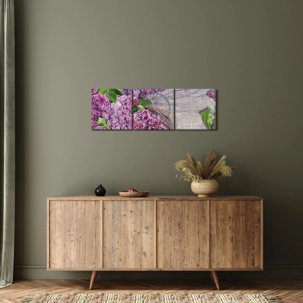 Obraz - Bez (z zegarem) (90x30 cm)
