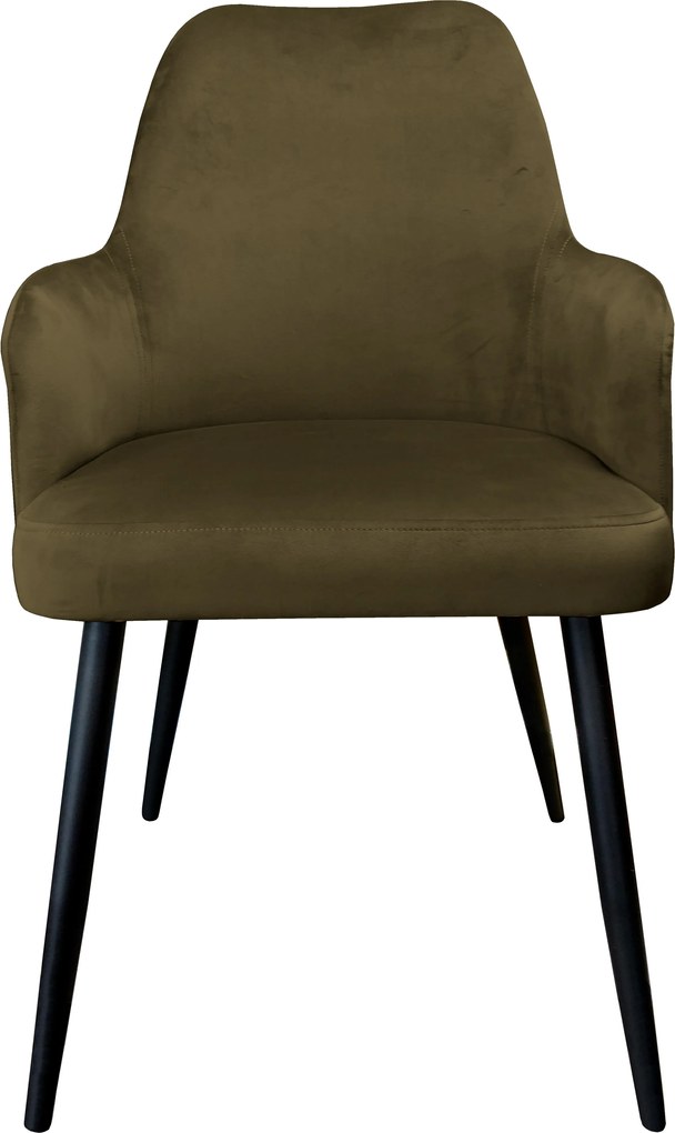Krzesło WESTA tkanina Welur noga metalowa elegancki styl loftowy : Kolor nogi - Czarna stożek, Kolor tkaniny - VELVET - MG05, Typ siedziska - Siedzisko stałe