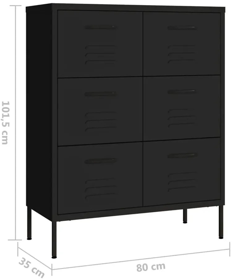 Czarna stalowa szafka na narzędzia go garażu B5-K78