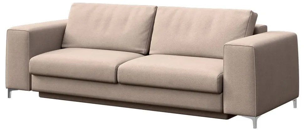 Beżowa aksamitna rozkładana sofa 256 cm Rene – Rodier
