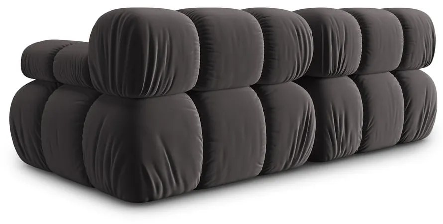 Ciemnoszara aksamitna sofa 188 cm Bellis – Micadoni Home