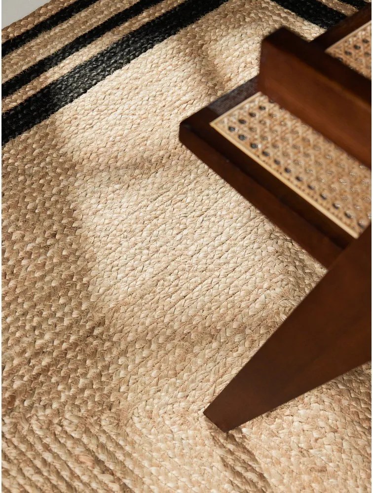 Czarno-naturalny ręcznie tkany dwustronny dywan z juty 120x170 cm Jutta – Hanse Home