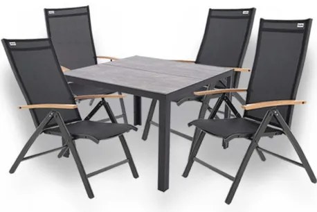 BERGAMO EXPERT WOOD - aluminiowy zestaw sof 4+1