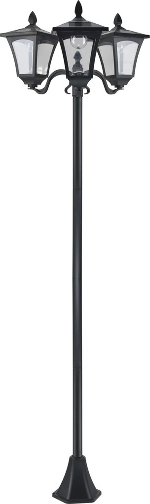Outsunny latarnia ogrodowa solarna LED czarna stal nierdzewna wodoodporna IP44 oświetlenie zewnętrzne 1825cm | Aosom PL