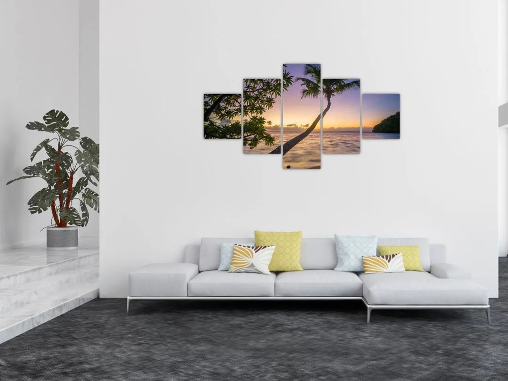 Obraz palmy na plaży (125x70 cm)
