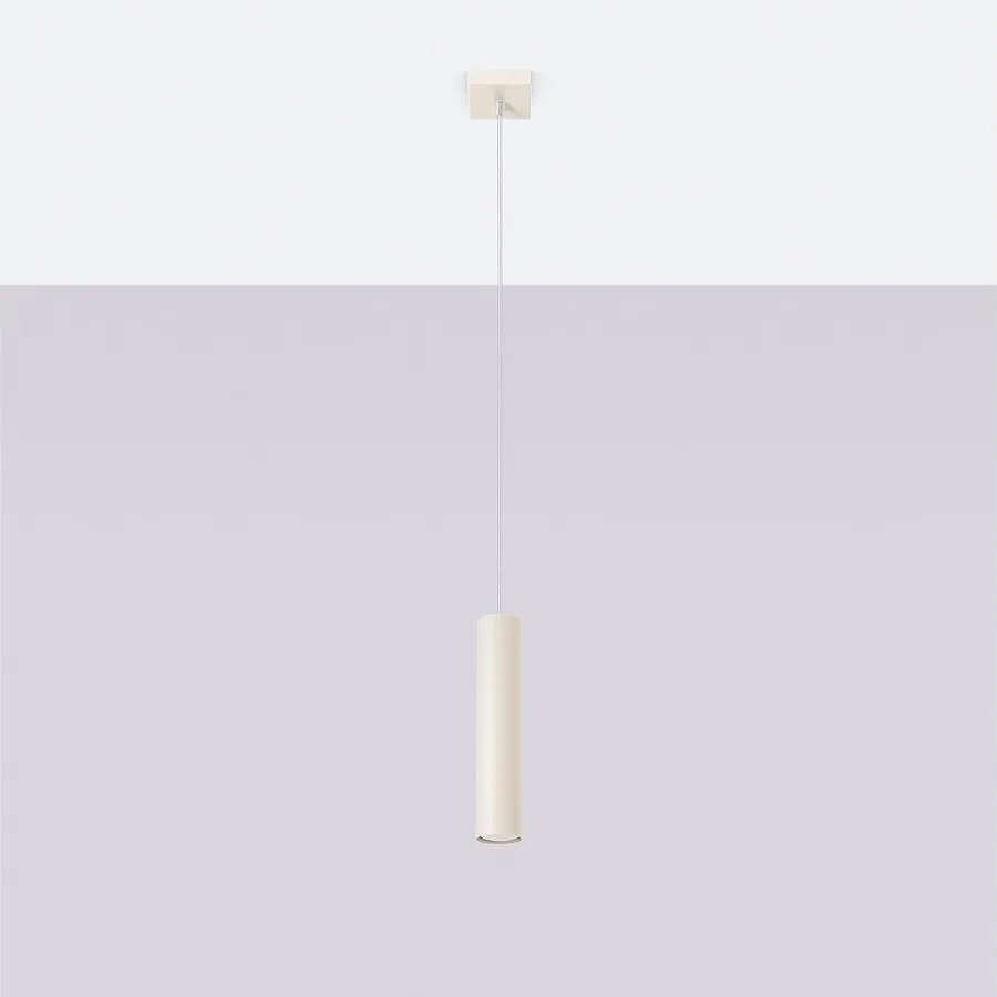 Lampa wisząca loft Toris, stal - 1 źródło światła 4000K - L.8 x H.118 cm - beżowy