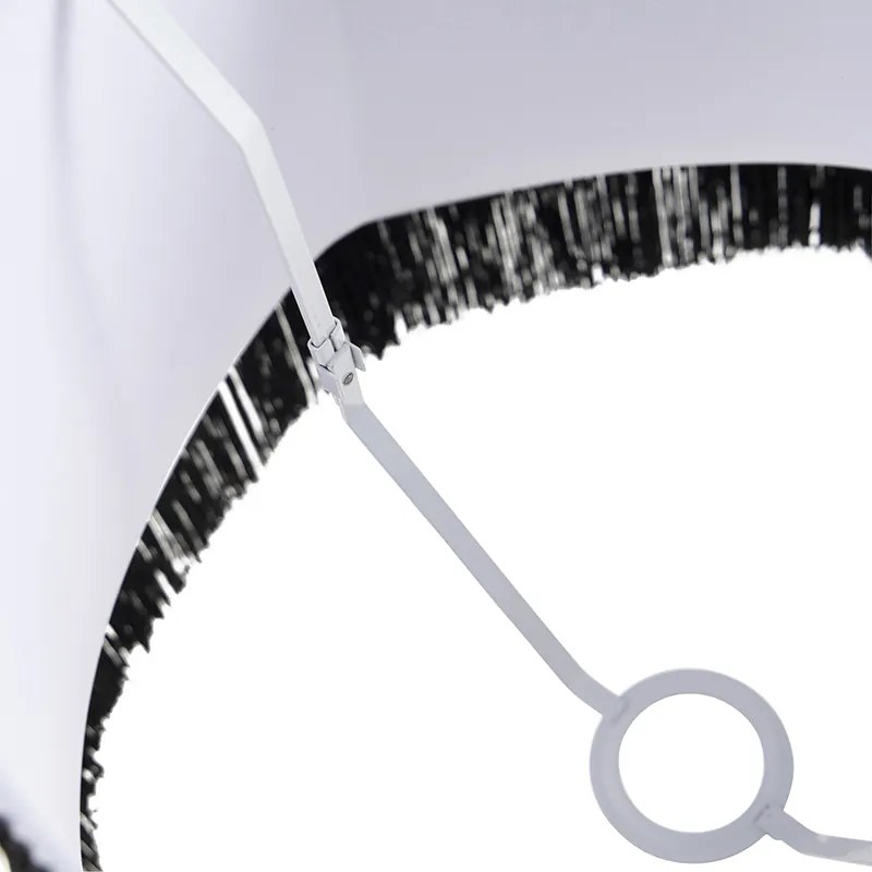 Abażur z jedwabiu czarny z szarym 45 cm - Granny