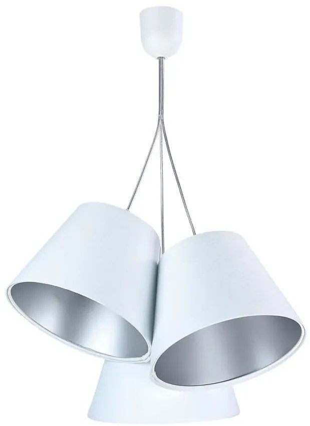 Biało-srebrna potrójna lampa wisząca - EXX67-Drima