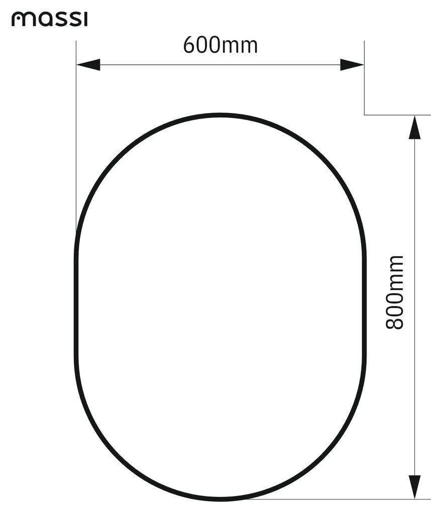 Lustro owalne bez podświetlenia symetryczne bezramowe PLATAN | Różne rozmiary | Różne kolory szkła : Kolor - Srebro, Rozmiar - 60 x 80 cm
