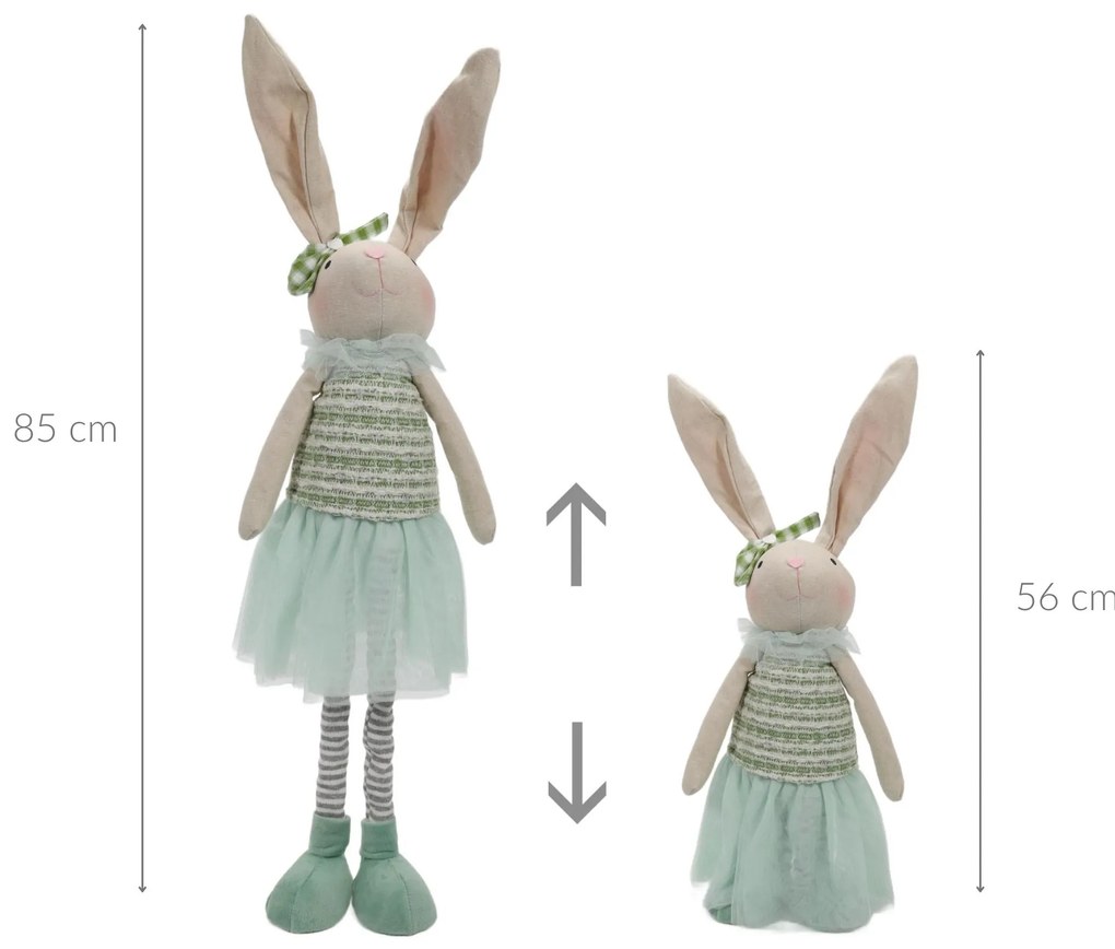 Figurka dekoracyjna królik z wyciąganymi nogami, 85 cm
